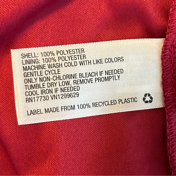 Xhiliration Boho Floral Empire Waist Maxi Dress SZ Large in Red Multi Print - Picture 7 of 7